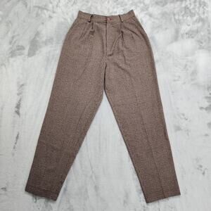 Vintage 80s 35th&10th Pants Womens Size 9 Houndstooth High Rise Pleated Tapered